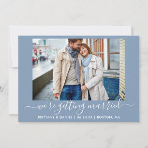 Save The Date Calligraphie Dusty Blue Se marier