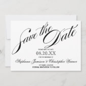 Save The Date Calligraphie Élégance Script Enregistrer La Date (Devant)
