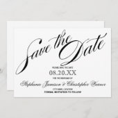 Save The Date Calligraphie Élégance Script Enregistrer La Date (Devant / Derrière)