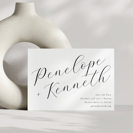 Save The Date Calligraphie élégante de style Écriture blanche de