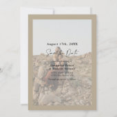 Save The Date Calligraphie élégante kaki 2 photos enregistrer la (Dos)