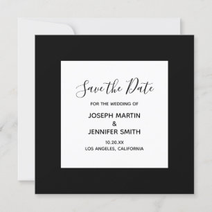 Save The Date Calligraphie élégante noire et blanche Enregistrer
