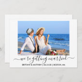 Save The Date Calligraphie élégante Se Marier Photo (Devant / Derrière)