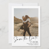 Save The Date Calligraphie élégante simple 2 photos enregistrer  (Devant)