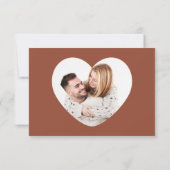Save The Date Calligraphie en terre cuite Code QR Mariage photo (Dos)