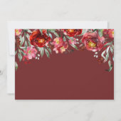 Save The Date Calligraphie Enregistrer la Date Fleurs Rouge Bour (Dos)