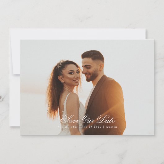 Save The Date Calligraphie Enregistrer la photo Date (Devant)