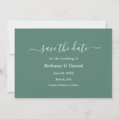 Save The Date Calligraphie Eucalyptus Green Se marier (Dos)