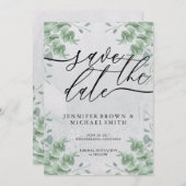 Save The Date Calligraphie Eucalyptus Journée spéciale verdure (Devant / Derrière)