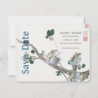 Save The Date Calligraphie Florale Aquarelle Mariage Nuptial