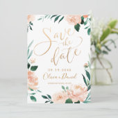 Save The Date Calligraphie florale du jardin romantique sauvez l (Debout devant)