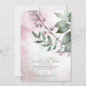 Save The Date Calligraphie Florale Mauve ID771 (Dos)