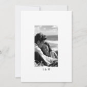 Save The Date Calligraphie florale noir et blanc avec photo (Dos)