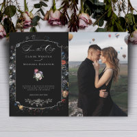 Calligraphie florale noire d'Art fin/Photo