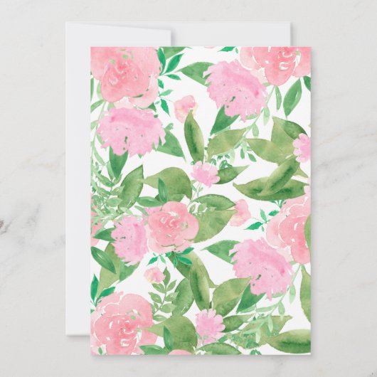 Save The Date Calligraphie florale rose chic Photo Enregistrer l (Dos)