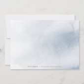 Save The Date Calligraphie florale rustique bleu poussiéreux enr (Dos)