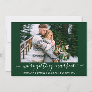 Save The Date Calligraphie Forêt verte Se marier