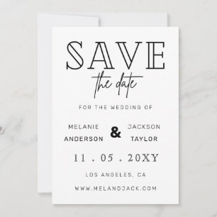 Save The Date Calligraphie manuscrite minimaliste