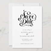 Save The Date Calligraphie Mariage classique Moderne Élégant (Devant)