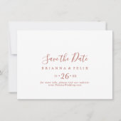 Save The Date Calligraphie Mariage horizontal gracieux (Devant)