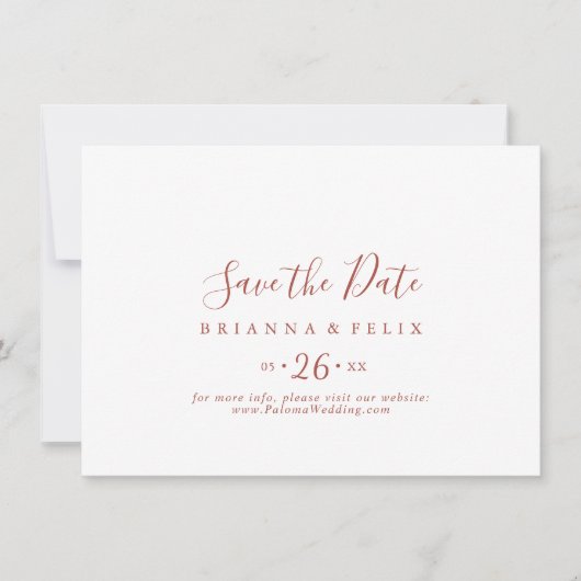 Save The Date Calligraphie Mariage horizontal gracieux (Devant)