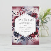 Save The Date Calligraphie minimale Mariage de Bourgogne (Debout devant)