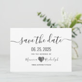 Save The Date Calligraphie Minimale Moderne Mariage Enregistrer (Debout devant)