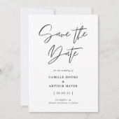 Save The Date Calligraphie minimaliste moderne (Devant)