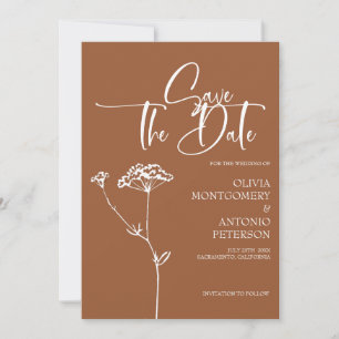 Save The Date Calligraphie minimaliste moderne Mariage en terre
