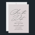 Save The Date Calligraphie minimaliste moderne Mariage mauve<br><div class="desc">Annoncez la bonne nouvelle en style avec cet élégant enregistrer la carte de date avec élégante calligraphie. Le revers de la page offre plus de place pour les détails supplémentaires que vous souhaiteriez fournir à vos invités.</div>