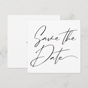 Save The Date Calligraphie minimaliste moderne Mariage noir