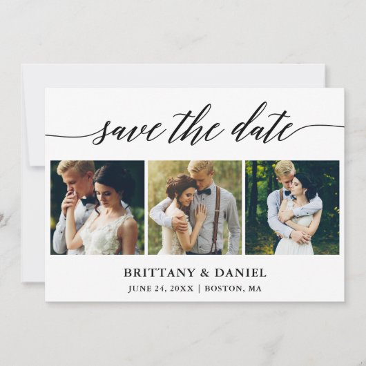 Save The Date Calligraphie moderne 3 Photo (Devant)