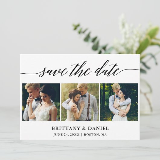 Save The Date Calligraphie moderne 3 Photo (Debout devant)