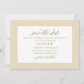 Save The Date Calligraphie Moderne Blanche Photo de Mariage (Dos)