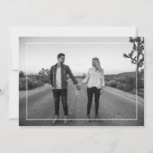 Save The Date Calligraphie moderne Bleu Non-Photo (Dos)