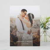 Save The Date Calligraphie moderne Boho Photo Enregistrer la dat (Debout devant)