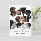 Save The Date Calligraphie moderne chic noir et blanc (Debout devant)