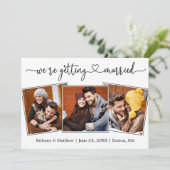 Save The Date Calligraphie moderne Coeur 3 Photo Se Marier (Debout devant)