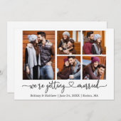 Save The Date Calligraphie moderne Coeur 5 Photos Se Marier (Devant / Derrière)