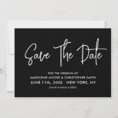 Save The Date Calligraphie moderne de code QR noir blanc (Devant)