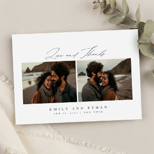 Save The Date Calligraphie moderne Deux photos Code QR