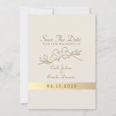Save The Date Calligraphie moderne Élégant Mariage or (Devant)
