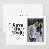 Save The Date Calligraphie Moderne Élégante Classique Simple (Devant / Derrière)