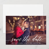 Save The Date Calligraphie moderne élégante Couple Photo (Devant / Derrière)