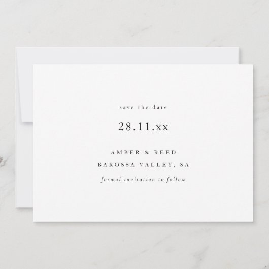 Save The Date Calligraphie Moderne Élégante Simple Classique (Dos)