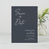 Save The Date Calligraphie moderne Encre Script 1 Ardoise photo (Debout devant)
