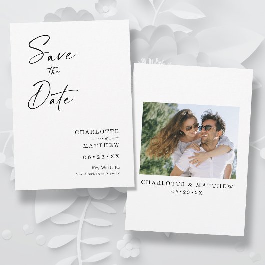 Save The Date Calligraphie moderne Encre Script 1 Photo