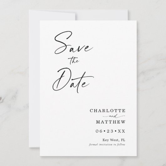 Save The Date Calligraphie moderne Encre Script 1 Photo (Devant)