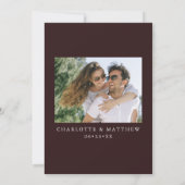 Save The Date Calligraphie moderne Encre Script 1 Photo Bourgogn (Dos)