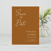 Save The Date Calligraphie moderne Encre Script 1 Photo Brûlé Or (Debout devant)